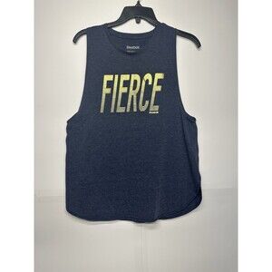 Reebok Blue Yellow Fierce Sleeveless Tank Top Shirt Women M Athletic Workout